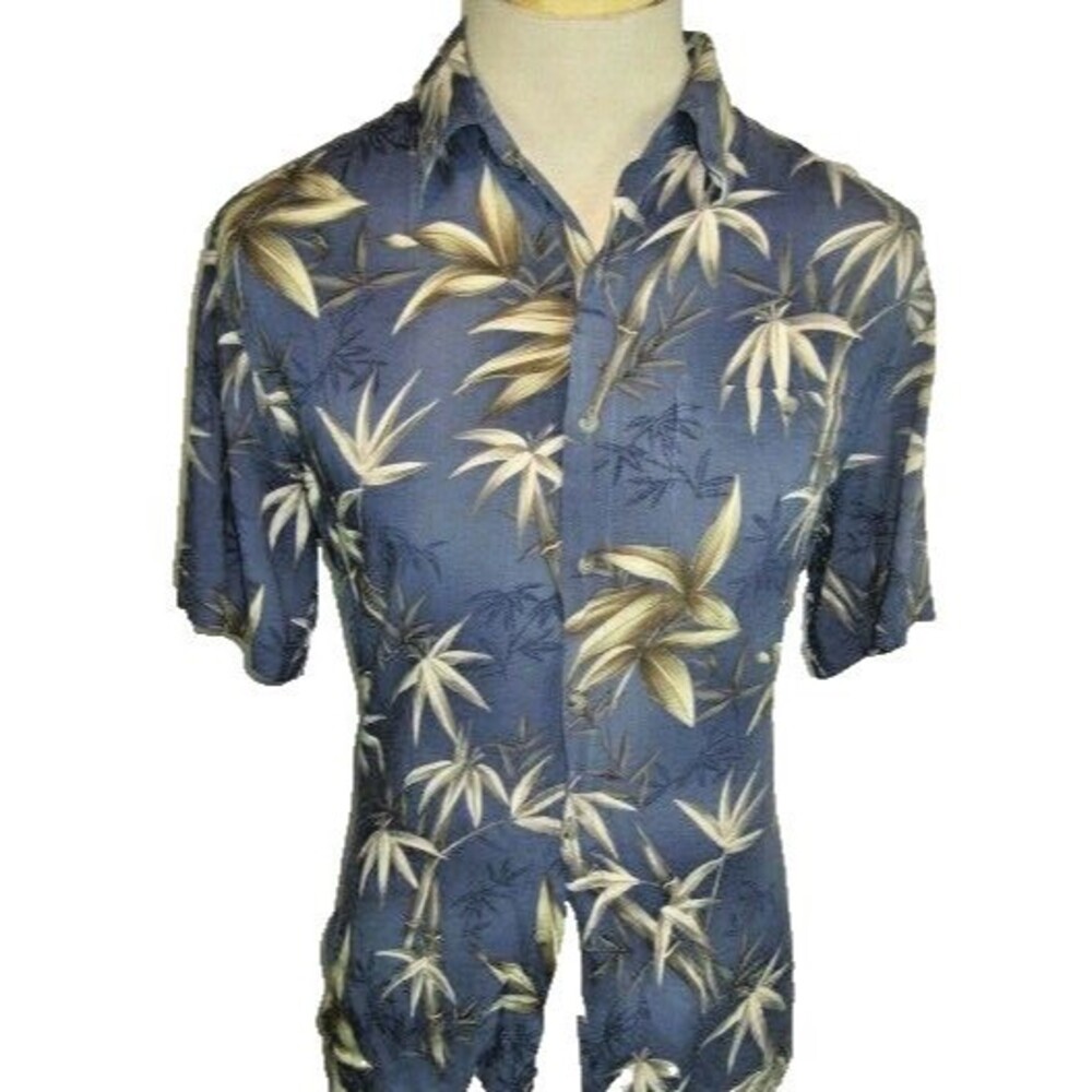 Mens John Ashford Multicolor Aloha Hawaiian Island Rayon SS Casual Shirt sz M